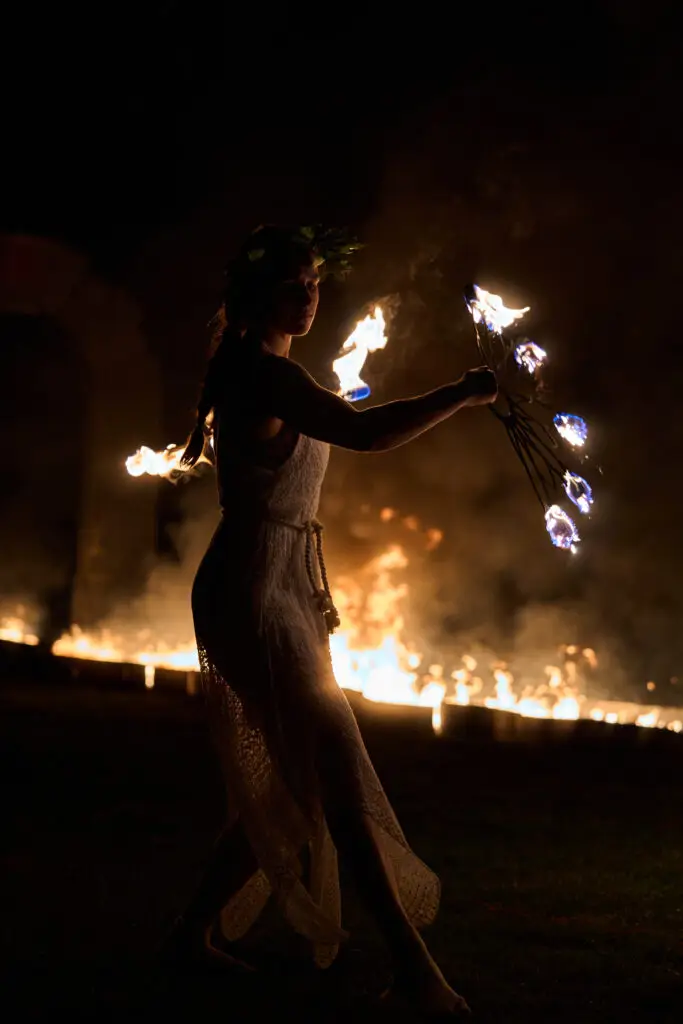 Spectacle de feu et lumière